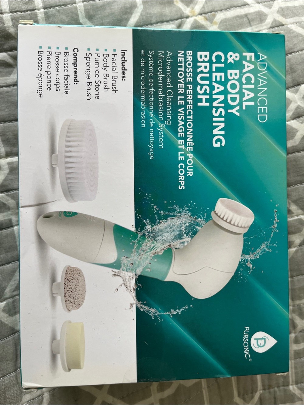 Pursonic Advanced Facial & Body Cleansing Brush - Teal/White